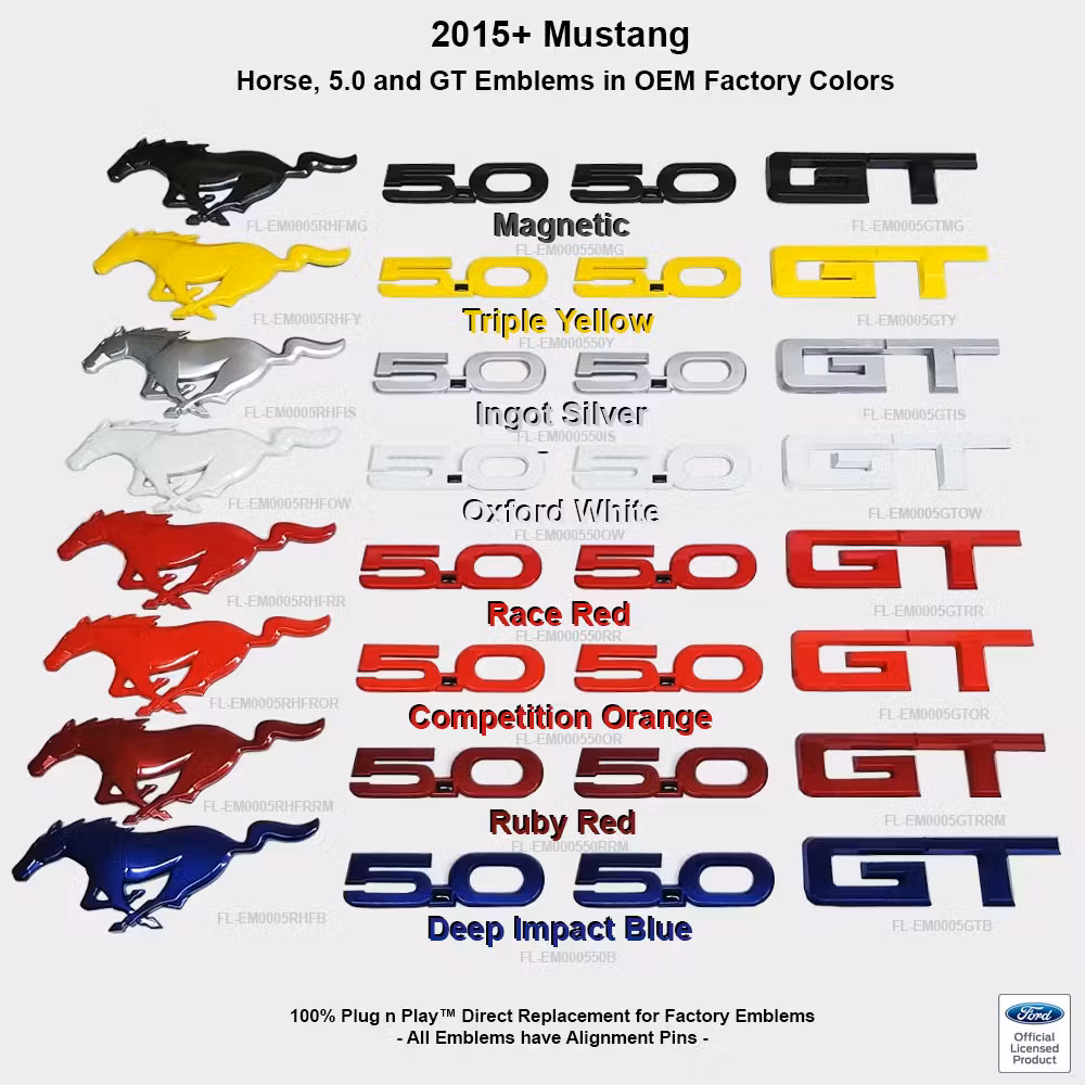 UPR Products S550 Mustang Body Color Emblem Package Questions & Answers