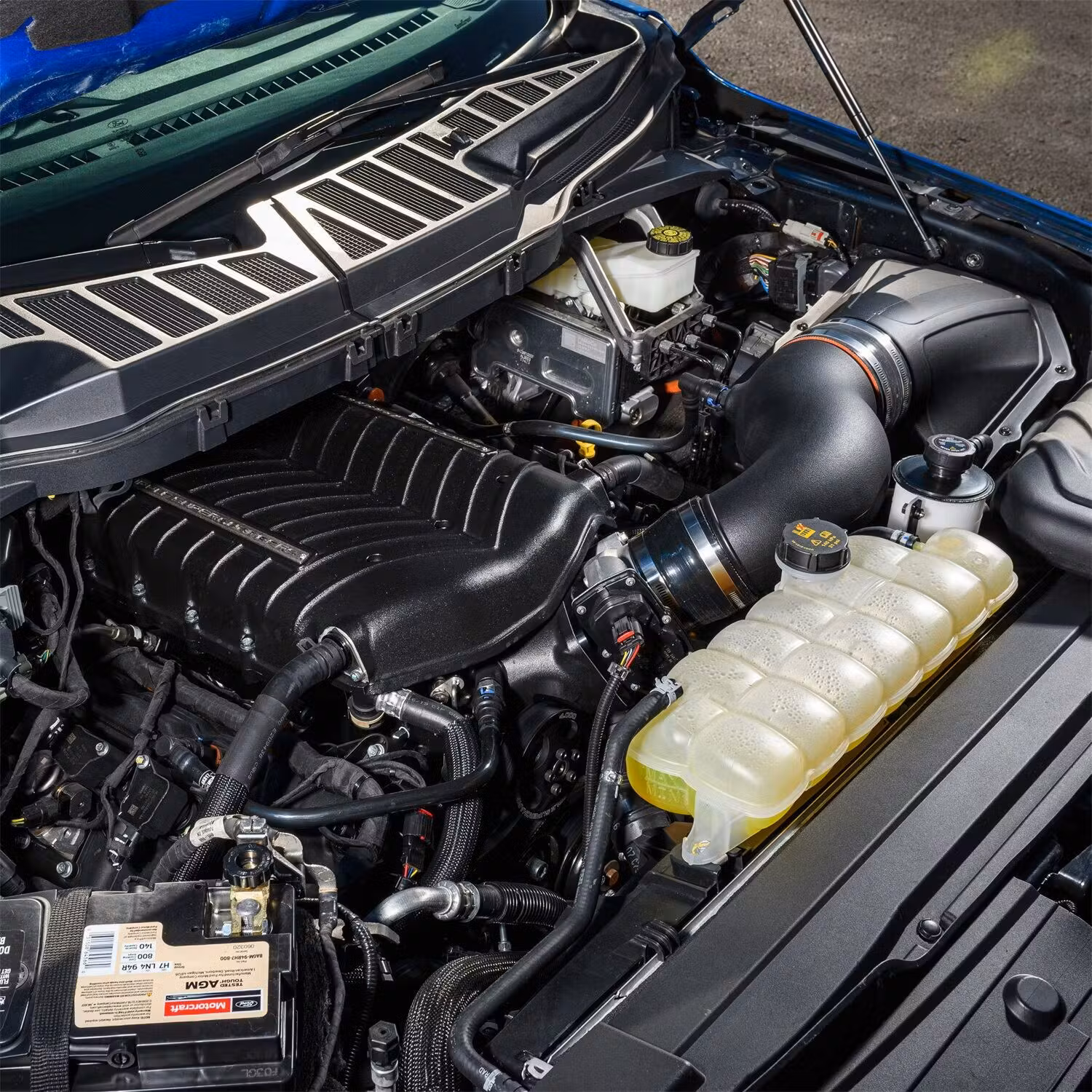 What torque does the supercharger kit generate?
